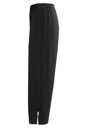 Sophia soft knit pull on pant wide cuff with split and diamonte trim